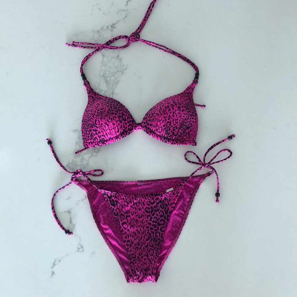 Pink leopard bikini